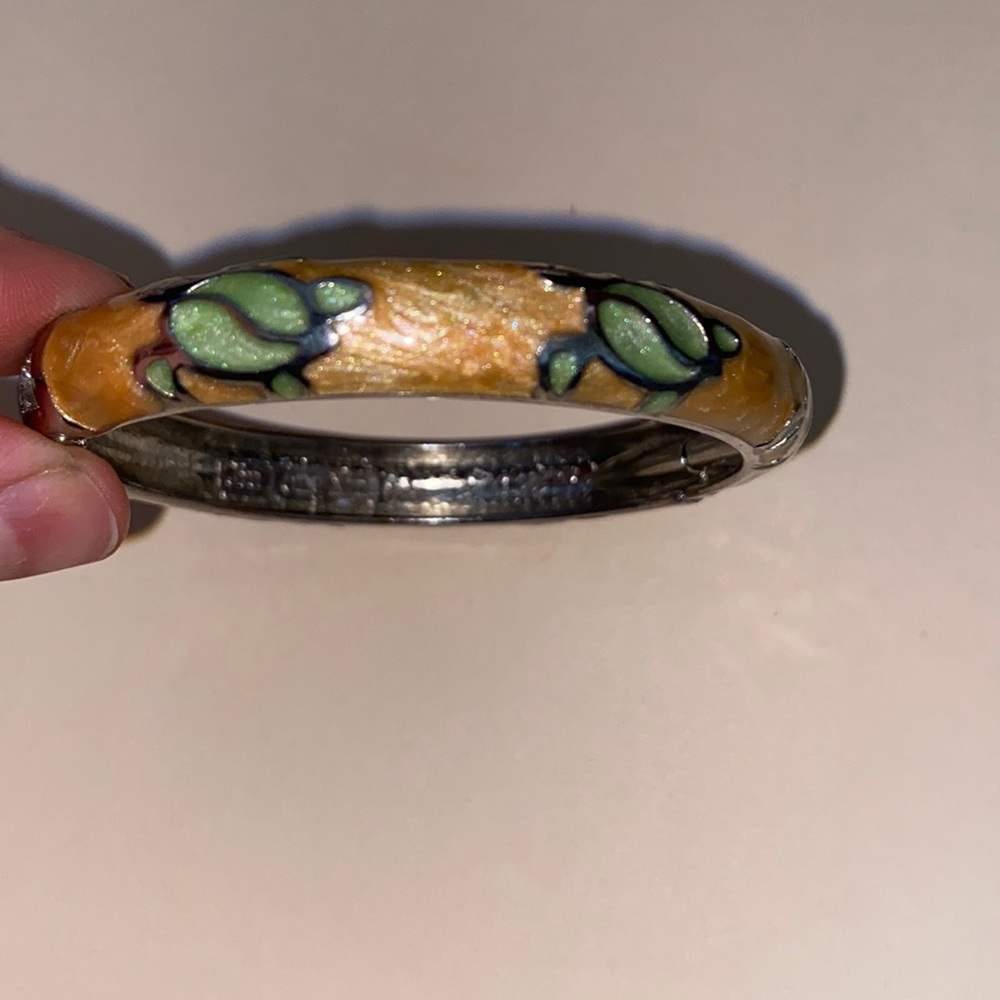 Jiu long xing turtle enamel bangle